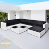 Salon de Jardin moderne et modulable - MIAMI Blanc-Noir