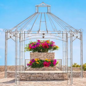 Tonnelle KIOSQUE GLORIETTE 4m x 3m78 en fer forgé